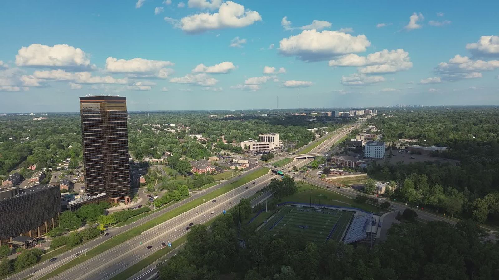 Detroit skyline, Michigan